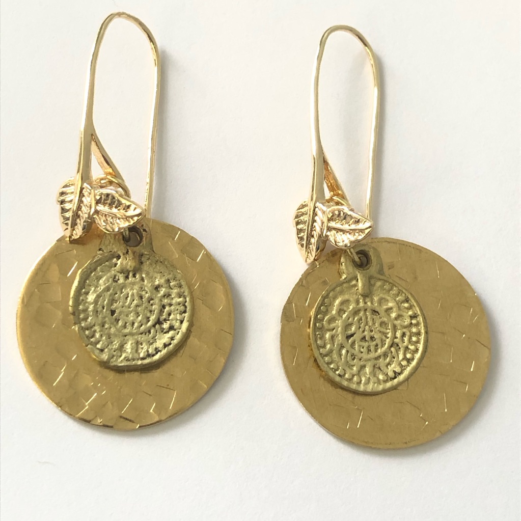 Hammered Brass Earrings New*